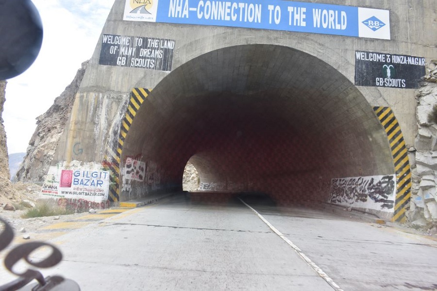 Short tunnels have been built on the KKH to avoid landslides and stone-shoots